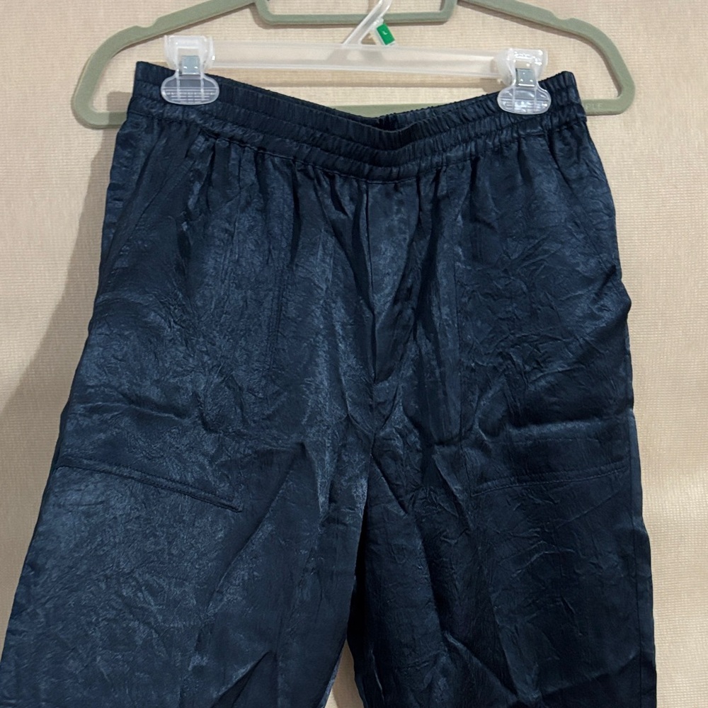 Navy Satin Chic Women’s Joggers